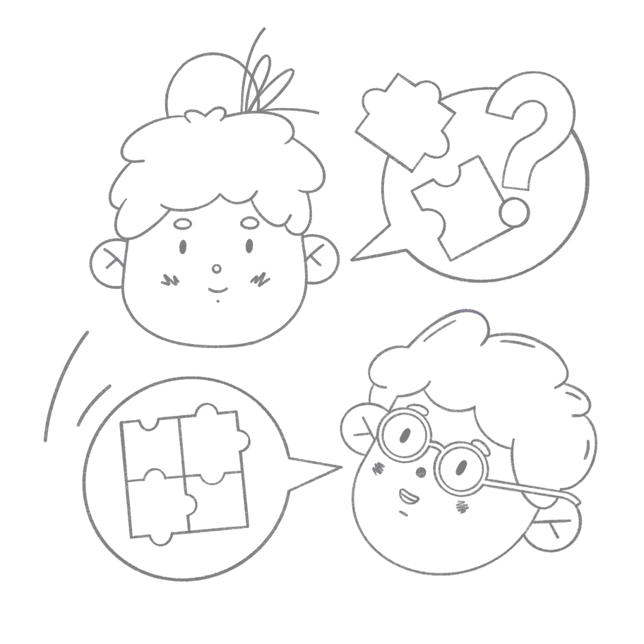 bonbon-line-friendly-doctor-helping-young-girl-treating-psychology-problem-2 présentant une fenêtre de programme informatique et des mains collaborant à la construction d'un univers composé de formes géométriques et de composants d'interface.